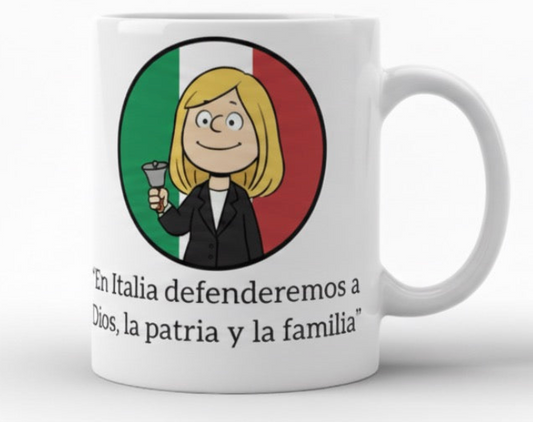 Tazón Giorgia Meloni "La Mamma" - Edición Caricatura Retro