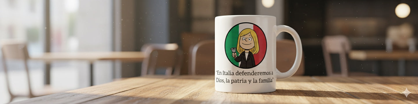 Tazón Giorgia Meloni "La Mamma" - Edición Caricatura Retro