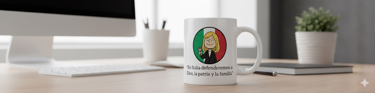 Tazón Giorgia Meloni "La Mamma" - Edición Caricatura Retro