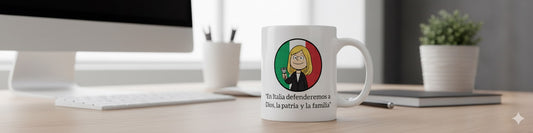 Tazón Giorgia Meloni "La Mamma" - Edición Caricatura Retro