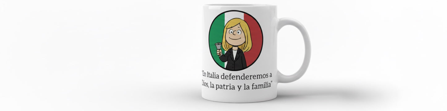 Tazón Giorgia Meloni "La Mamma" - Edición Caricatura Retro